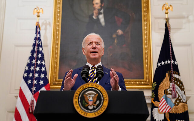 US President Joe Biden delivers remarks on the economy in the White House, Washington, January 22, 2021. (AP Photo/Evan Vucci) US President Joe Biden delivers remarks on the economy in the White House, Washington, January 22, 2021. (AP Photo/Evan Vucci)