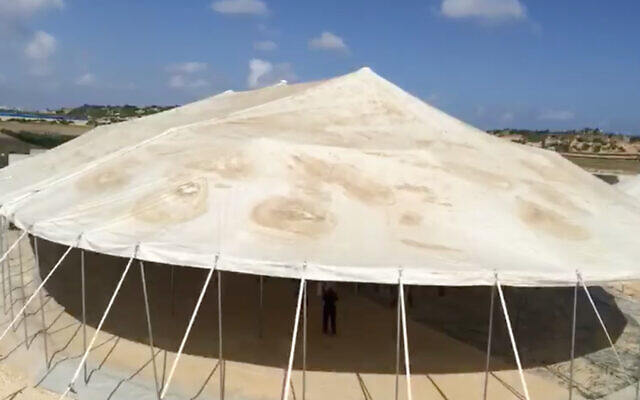 Part of a field hospital set up by a US charity on the Israel-Gaza border. (Screenshot/Facebook)