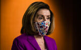 Speaker of the US House Nancy Pelosi calls for the removal of President Donald Trump from office either by invocation of the 25th Amendment or impeachment at the US Capitol in Washington, DC, January 7, 2021. (Samuel Corum/Getty Images/AFP)