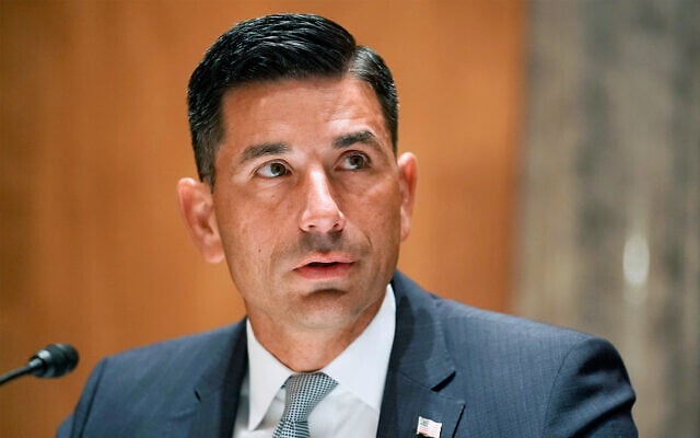 Department of Homeland Security acting Secretary Chad Wolf at his confirmation hearing on Capitol Hill in Washington, Sept. 23, 2020. (Greg Nash/Pool Photo via AP, File) Department of Homeland Security acting Secretary Chad Wolf at his confirmation hearing on Capitol Hill in Washington, Sept. 23, 2020. (Greg Nash/Pool Photo via AP, File)