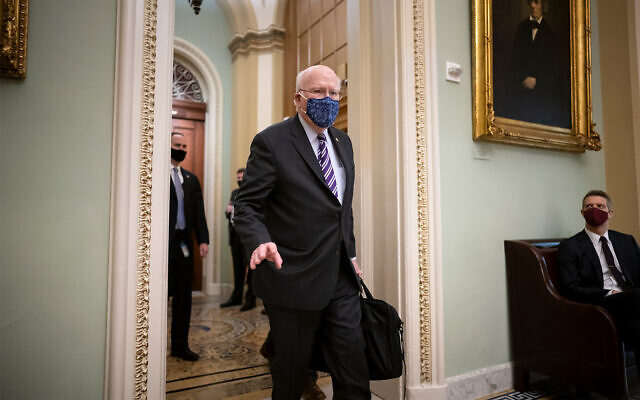 Senator Patrick Leahy at the Capitol in Washington, January 26, 2021. (AP Photo/J. Scott Applewhite) Senator Patrick Leahy at the Capitol in Washington, January 26, 2021. (AP Photo/J. Scott Applewhite)