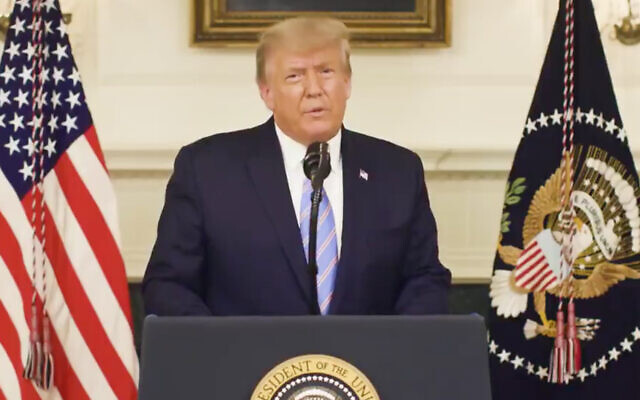 US President Donald Trump in a video posted to Twitter, January 7, 2020. (Screenshot/Twitter) US President Donald Trump in a video posted to Twitter, January 7, 2020. (Screenshot/Twitter)