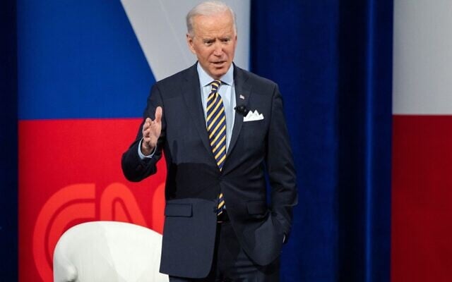 US President Joe Biden participates in a CNN town hall at the Pabst Theater in Milwaukee, Wisconsin, February 16, 2021. (Saul Loeb/AFP via Getty Images) US President Joe Biden participates in a CNN town hall at the Pabst Theater in Milwaukee, Wisconsin, February 16, 2021. (Saul Loeb/AFP via Getty Images)