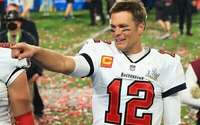 Tom Brady of the Tampa Bay Buccaneers celebrates winning Super Bowl LV at Raymond James Stadium on February 7, 2021 in Tampa, Florida. (Mike Ehrmann/Getty Images/AFP)