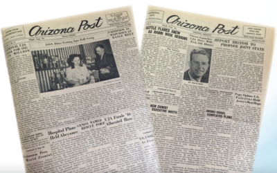 Old covers of the Arizona Jewish Post. (Courtesy of the Arizona Jewish Post via JTA)