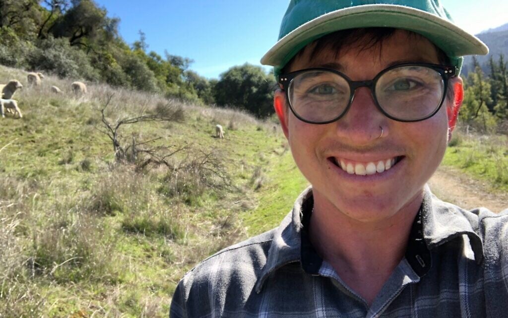 Shai Schnall is a shepherd on a farm in Mendocino County, California. (Courtesy of Schnall/ via JTA)