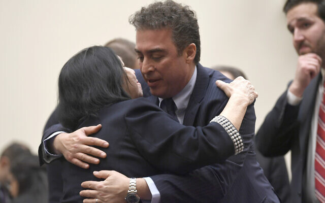 Christine Levinson, wife of Robert Levinson, a former FBI agent who vanished in Iran in 2007, left, gets a hug from Babak Namazi, right, the son of Baquer Namazi who has been held in Iran, following their testimony before a House Foreign Affairs Subcommittee on Capitol Hill in Washington, March 7, 2019. (AP Photo/Susan Walsh, File) Christine Levinson, wife of Robert Levinson, a former FBI agent who vanished in Iran in 2007, left, gets a hug from Babak Namazi, right, the son of Baquer Namazi who has been held in Iran, following their testimony before a House Foreign Affairs Subcommittee on Capitol Hill in Washington, March 7, 2019. (AP Photo/Susan Walsh, File)