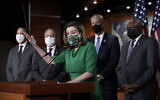 Speaker of the House Nancy Pelosi, D-Calif., meets with reporters before the House votes to pass a $1.9 trillion pandemic relief package, during a news conference at the Capitol in Washington, Friday, Feb. 26, 2021. (AP/J. Scott Applewhite)