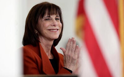 Kathy Manning is seen during an election rally at Bennett College in Greensboro, NC, Friday, October 19, 2018. (AP Photo/Gerry Broome)