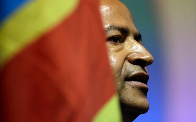 In this Monday, March 12, 2018 file photo, Congolese opposition leader Moise Katumbi speaks to delegates at a three-day forum in a resort hotel near Johannesburg, South Africa. Katumbi returned to Congo on Monday May 20, 2019, one of a number of political exiles coming home after a new president took office this year. (AP Photo/Themba Hadebe,) In this Monday, March 12, 2018 file photo, Congolese opposition leader Moise Katumbi speaks to delegates at a three-day forum in a resort hotel near Johannesburg, South Africa. Katumbi returned to Congo on Monday May 20, 2019, one of a number of political exiles coming home after a new president took office this year. (AP Photo/Themba Hadebe,)