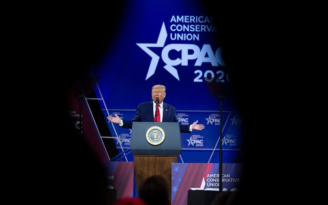 President Donald Trump speaks during Conservative Political Action Conference, CPAC 2020, at the National Harbor, in Oxon Hill, Md., Saturday, Feb. 29, 2020. (AP Photo/Jose Luis Magana) President Donald Trump speaks during Conservative Political Action Conference, CPAC 2020, at the National Harbor, in Oxon Hill, Md., Saturday, Feb. 29, 2020. (AP Photo/Jose Luis Magana)