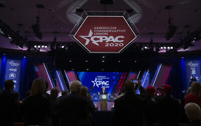 Illustrative: President Donald Trump speaks during Conservative Political Action Conference, CPAC 2020, at the National Harbor, in Oxon Hill, Md., Saturday, Feb. 29, 2020. (AP Photo/Jose Luis Magana)