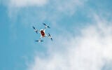 Illustrative: A drone flies in Berlin, Germany, on November 23, 2020. (AP Photo/Markus Schreiber)