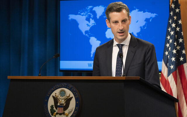 State Department spokesman Ned Price speaks during a news conference at the State Department, Tuesday, Feb. 23, 2021, in Washington. (AP Photo/Manuel Balce Ceneta, Pool) State Department spokesman Ned Price speaks during a news conference at the State Department, Tuesday, Feb. 23, 2021, in Washington. (AP Photo/Manuel Balce Ceneta, Pool)