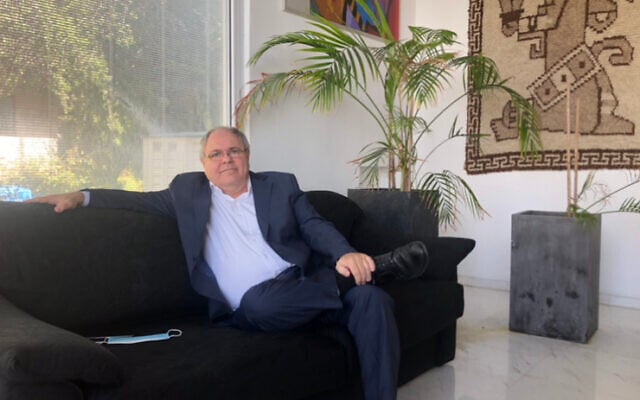 Dani Dayan of the New Hope party at his home in Maaleh Shomron, February8, 2021. (Lazar Berman/Times of Israel) Dani Dayan of the New Hope party at his home in Maaleh Shomron, February8, 2021. (Lazar Berman/Times of Israel)