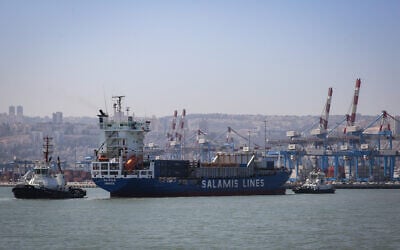 View of the Haifa Bay in northern Israel, on April 24, 2018. (Yossi Zamir/Flash90)