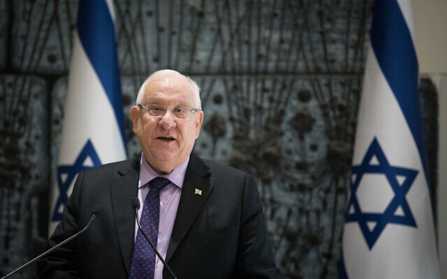 Israeli President Reuven Rivlin at a ceremony announcing the winners of the Wolf Foundation award, at the president residence in Jerusalem, on January 16, 2019. (Yonatan Sindel/Flash90) Israeli President Reuven Rivlin at a ceremony announcing the winners of the Wolf Foundation award, at the president residence in Jerusalem, on January 16, 2019. (Yonatan Sindel/Flash90)