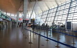 The departure hall at the almost empty Ben Gurion International Airport near Tel Aviv on January 25, 2021. (Yossi Aloni/Flash90)