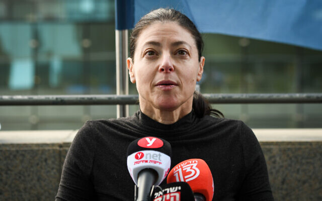Labor party leader Merav Michaeli seen during a first meeting of the Labor party with new elected members in Tel Aviv on February 2, 2021. (Avshalom Sassoni/Flash90) Labor party leader Merav Michaeli seen during a first meeting of the Labor party with new elected members in Tel Aviv on February 2, 2021. (Avshalom Sassoni/Flash90)