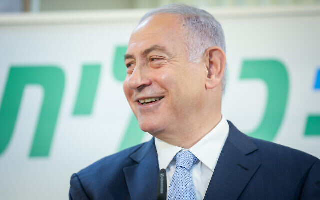 Prime Minister Benjamin Netanyahu during a visit at a Covid-19 vaccination center in Zarzir, northern Israel, February 9, 2021. (David Cohen/Flash90) Prime Minister Benjamin Netanyahu during a visit at a Covid-19 vaccination center in Zarzir, northern Israel, February 9, 2021. (David Cohen/Flash90)