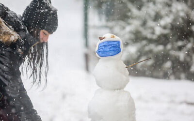 Snow in Safed, northern Israel, February 17, 2021 (David Cohen/Flash90 *** Local Caption)