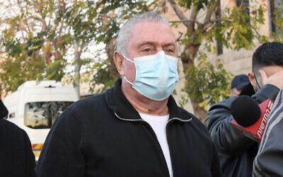 Mobster Zeev Rosenstein is seen on his release from prison on February 21, 2021 (FLASH90)
