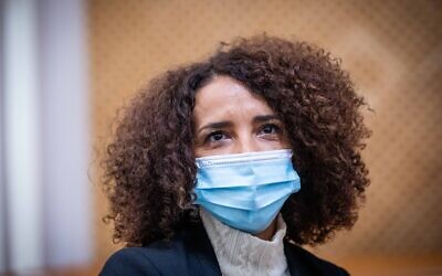 Labor Party member Ibtisam Mara'ana at a Supreme Court hearing in Jerusalem on February 24, 2021. (Yonatan Sindel/Flash90) Labor Party member Ibtisam Mara'ana at a Supreme Court hearing in Jerusalem on February 24, 2021. (Yonatan Sindel/Flash90)