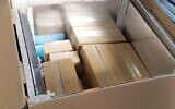 Russian COVID vaccines delivered from the Palestinian Authority in Ramallah to the Gaza Strip on February 17, 2021 (courtesy)