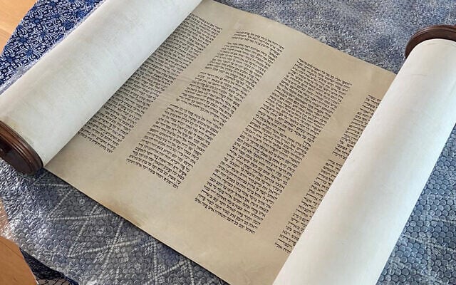 The lost Torah scroll of Dordrecht, the Netherlands, was kept in good condition by a family. (Courtesy/NIG via JTA) The lost Torah scroll of Dordrecht, the Netherlands, was kept in good condition by a family. (Courtesy/NIG via JTA)