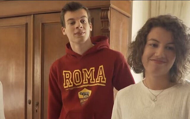 Marloes Sonnenveld, right, with her brother in Rosh Hanikra, January 2021. (Kan via JTA) Marloes Sonnenveld, right, with her brother in Rosh Hanikra, January 2021. (Kan via JTA)