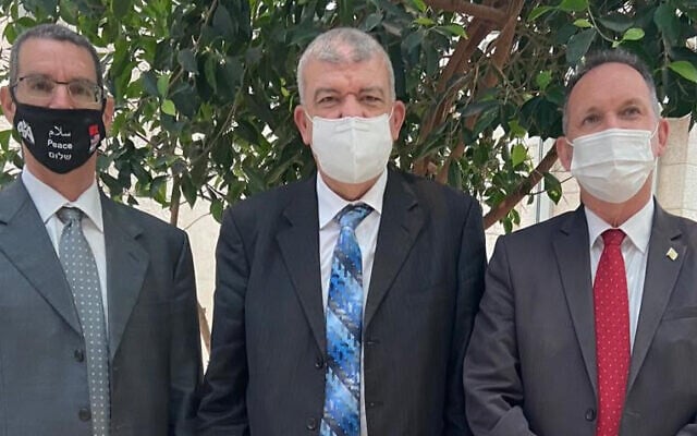 From left to right: Lior Ben Dor, Director of the Department for Maghreb at the MFA; Abderrahim Beyyoud, Head of the Moroccan Liaison Office in Israel; and Gil Haskel, Head of Protocol, MFA (Foreign Ministry) From left to right: Lior Ben Dor, Director of the Department for Maghreb at the MFA; Abderrahim Beyyoud, Head of the Moroccan Liaison Office in Israel; and Gil Haskel, Head of Protocol, MFA (Foreign Ministry)