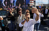 Then-Likud MK Oren Hazan dances at the annual Likudiada party event in the southern city of Eilat, January 10, 2018. (Flash90)