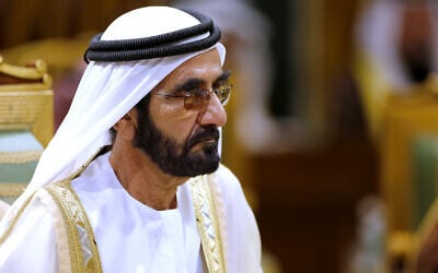 Prime Minister of the United Arab Emirates Sheikh Sheikh Mohammed bin Rashid Al Maktoum attends the 40th Gulf Cooperation Council Summit in Riyadh, Saudi Arabia, Dec. 10, 2019. (AP Photo/Amr Nabil, FILE)