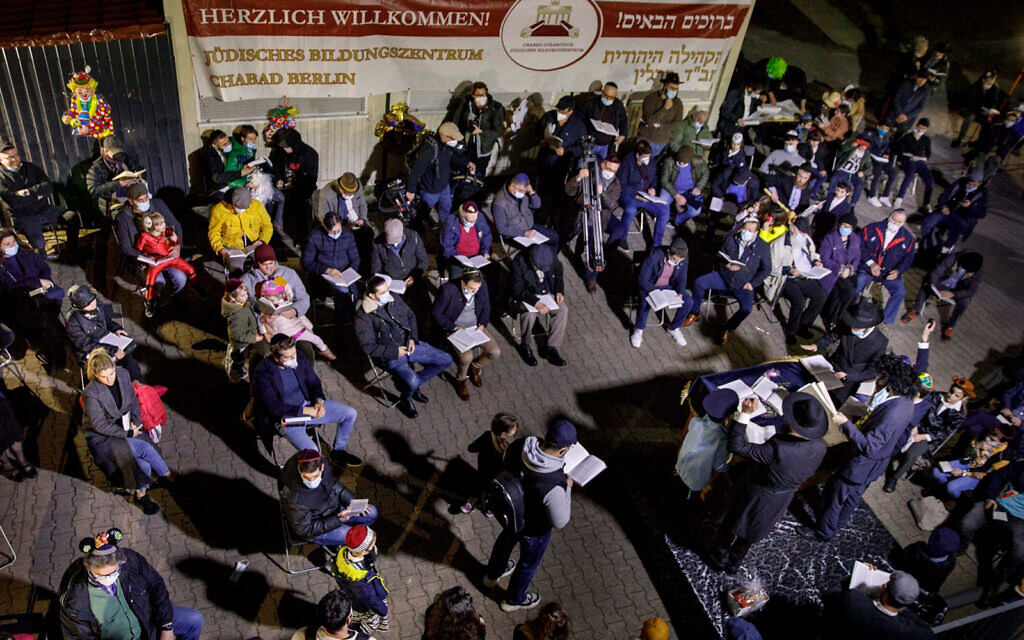 Purim in Berlin. (Carsten Koall/Getty Images via JTA)