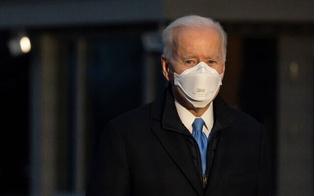 US President Joe Biden speaks with reporters as he walks to Marine One for departure from the South Lawn of the White House in Washington, Feb. 12, 2021. (AP Photo/Alex Brandon) US President Joe Biden speaks with reporters as he walks to Marine One for departure from the South Lawn of the White House in Washington, Feb. 12, 2021. (AP Photo/Alex Brandon)