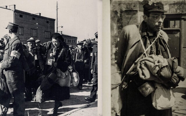 On left, an untitled photo of the Lodz Ghetto by Henryk Ross, 1910-1991. On right, one by Ross of a Jewish doctor imprisoned in the Lodz Ghetto. (Courtesy of Museum of Fine Arts Boston via JTA) On left, an untitled photo of the Lodz Ghetto by Henryk Ross, 1910-1991. On right, one by Ross of a Jewish doctor imprisoned in the Lodz Ghetto. (Courtesy of Museum of Fine Arts Boston via JTA)