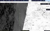 Satellite image from February 13, 2021, of a 26.4 kilometer(16.4 mile) long oil spill about 10 km (six miles) from Hadera in northern Israel.