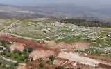 Palestinian Authority workers destroyed part of the retaining wall of a West Bank archeological complex believed to house an altar built by biblical Joshua on February 11, 2021 (Screencapture/twitter)