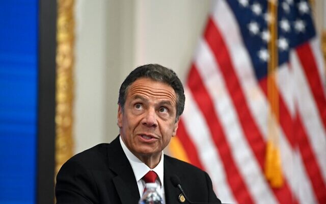 In this file photo taken on May 26, 2020 Governor of New York Andrew Cuomo speaks during a press conference at the New York Stock Exchange (NYSE) at Wall Street in New York City (Johannes EISELE / AFP) In this file photo taken on May 26, 2020 Governor of New York Andrew Cuomo speaks during a press conference at the New York Stock Exchange (NYSE) at Wall Street in New York City (Johannes EISELE / AFP)
