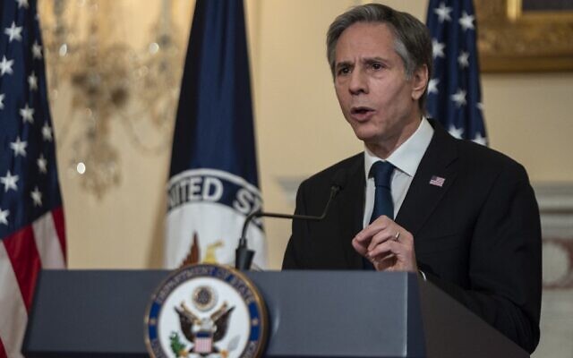 US Secretary of State Antony Blinken outlines the Biden administration's foreign policy priorities during a speech at State Department in Washington on March 3, 2021. (Andrew Caballero-Reynolds/Pool/AFP) US Secretary of State Antony Blinken outlines the Biden administration's foreign policy priorities during a speech at State Department in Washington on March 3, 2021. (Andrew Caballero-Reynolds/Pool/AFP)