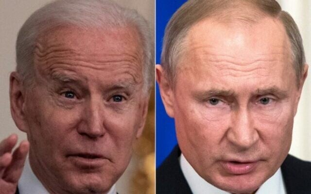US President Joe Biden (L) on March 15, 2021, and Russian President Vladimir Putin on March 5, 2020 (Eric BARADAT and Pavel Golovkin / various sources / AFP) US President Joe Biden (L) on March 15, 2021, and Russian President Vladimir Putin on March 5, 2020 (Eric BARADAT and Pavel Golovkin / various sources / AFP)