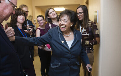 Then-Rep. Nita Lowey in the Capitol, October 16, 2019. (Tom Williams/CQ-Roll Call, Inc via Getty Images via JTA)