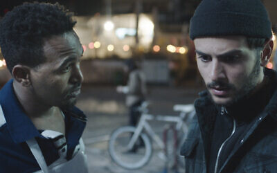 Dawit Tekelaeb, left, and Daniel Gad star in the Israeli Oscar contender 'White Eye.' (Tomer Shushan via JTA)