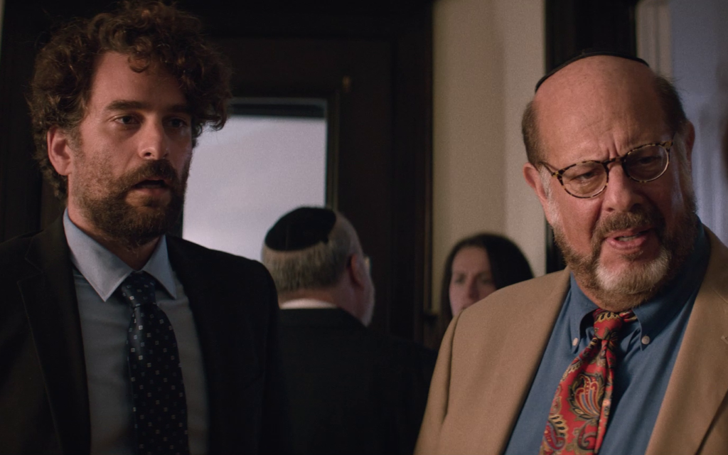 Danny Deferrari, left, and Fred Melamed in Emma Seligman's 'Shiva Baby.' (Courtesy) Danny Deferrari, left, and Fred Melamed in Emma Seligman's 'Shiva Baby.' (Courtesy)