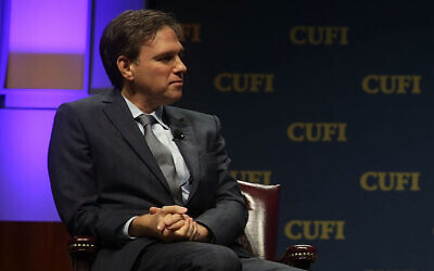 Bret Stephens at a Christians United for Israel summit in Washington on July 13, 2015. (Alex Wong/Getty Images via JTA)