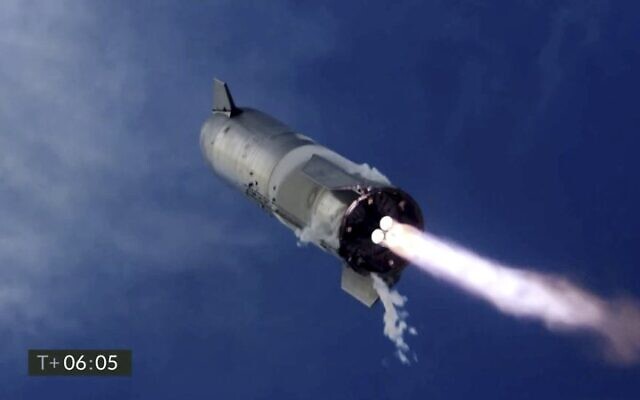 In this image from video made available by SpaceX, one of the company's Starship prototypes fires its thrusters as it lands during a test in Boca Chica, Texas, on Wednesday, March 3, 2021. SpaceX’s futuristic Starship looked like it aced a touchdown Wednesday, but then exploded on the landing pad with so much force that it was hurled into the air. The failure occurred just minutes after SpaceX declared success. (SpaceX via AP) In this image from video made available by SpaceX, one of the company's Starship prototypes fires its thrusters as it lands during a test in Boca Chica, Texas, on Wednesday, March 3, 2021. SpaceX’s futuristic Starship looked like it aced a touchdown Wednesday, but then exploded on the landing pad with so much force that it was hurled into the air. The failure occurred just minutes after SpaceX declared success. (SpaceX via AP)