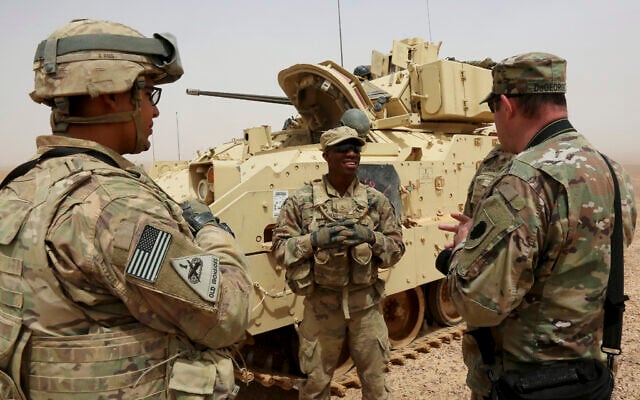 US soldiers participate in a joint drill with Jordan on April 26, 2018, in a training area near the town of Zarqa, east of Jordan's capital of Amman. (AP Photo/Raad Adayleh) US soldiers participate in a joint drill with Jordan on April 26, 2018, in a training area near the town of Zarqa, east of Jordan's capital of Amman. (AP Photo/Raad Adayleh)