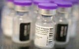 Vials of the Pfizer-BioNTech COVID-19 vaccine at Ichilov Hospital in Tel Aviv, December 20, 2020. (AP Photo/Ariel Schalit)