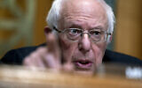 Sen. Bernie Sanders, I-Vt., Chairman of the Budget Committee, speaks during a US Senate Budget Committee hearing regarding wages at large corporations on Capitol Hill in Washington, Thursday, Feb. 25, 2021. (Stefani Reynolds/The New York Times via AP, Pool)