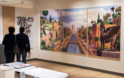 Visitors tour ANU, the Museum of the Jewish People in Tel Aviv, March 9, 2021. (AP/Sebastian Scheiner)